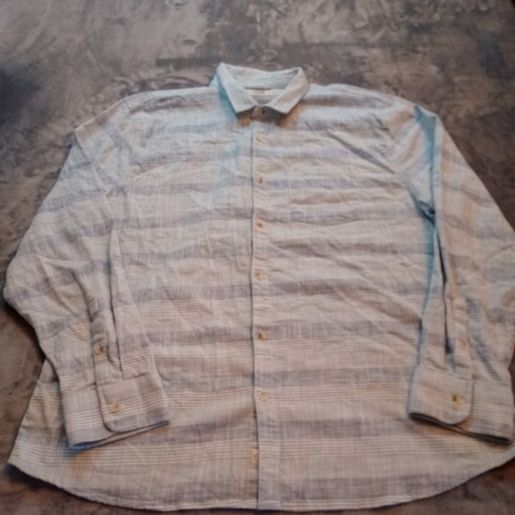 Marine Layer Stretch Selvage Shirt Men's XXL Long Sleeve Blue White Striped - Picture 1 of 12